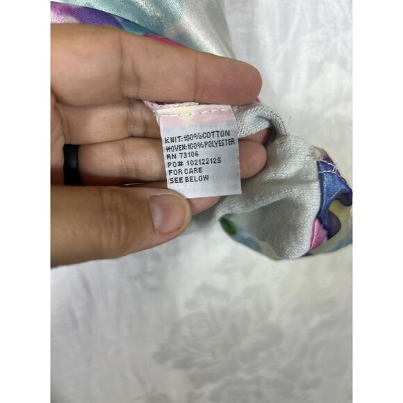 Michael Simon Studio Top Medium Satin Watercolor Front Oversized Boxy - Picture 6 of 9